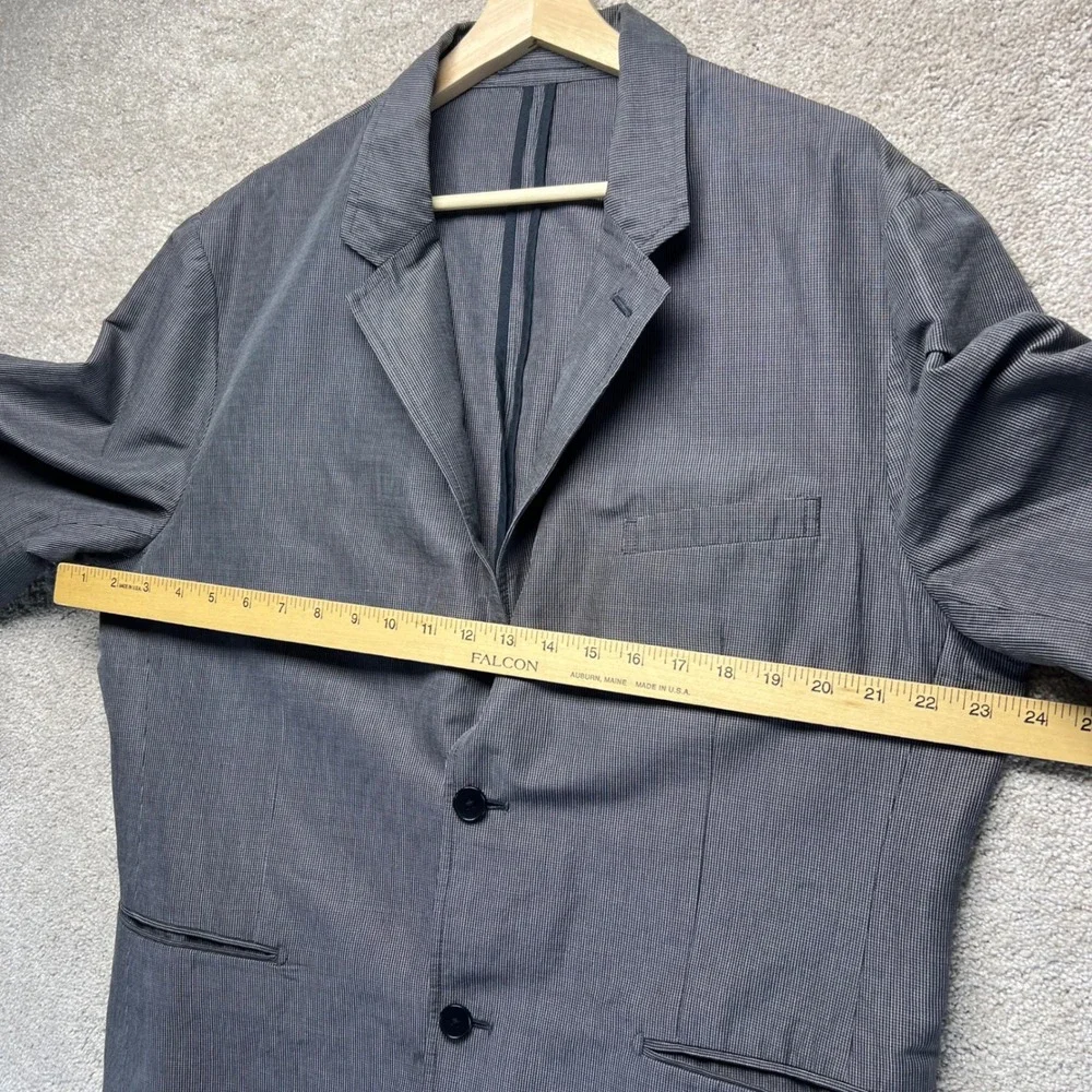 Theory Men's Gray Pinstripe Blazer Jacket Size 44‎ Unstructured Casual Ramie